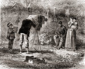 19世紀の写真（1870年頃に出版された『科学の傑作』より）（エングレーヴィング 作： French School