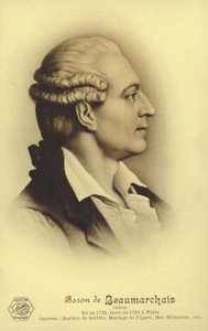 ピエール・ボーマルシェ（1732-1799）フランスの劇作家（リトグラフ）