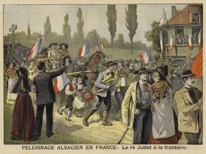 1897年7月14日、フランスへのアルザス人の巡礼 作： French School