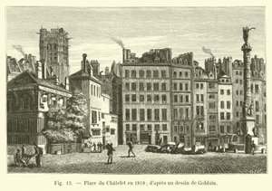 1818年にシャトレ広場。ゴブレンの絵から 作： French School