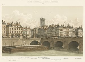 シャトレ広場とポンアウチェンジ、1830年 作： French School