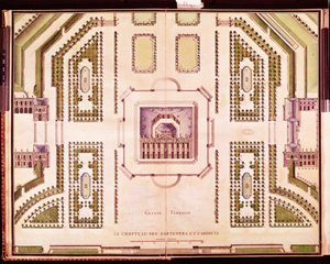 シャトードマルリーの大テラスの計画、1714年 作： French School