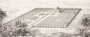 紀元前5世紀頃のメソポタミア、バビロンの都市計画（1860年頃にストラスブールで出版された『L