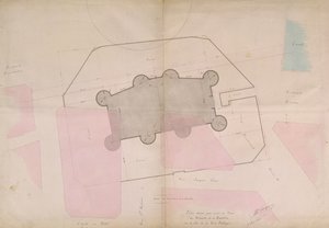 バスティーユの境界線を示す計画、1830 作： French School