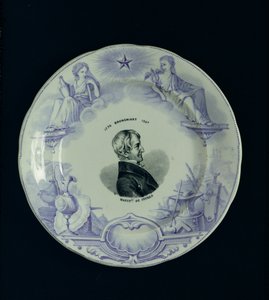 アレクサンドルブロンニャール（1770-1847）の肖像が描かれたプレート（セラミック） 作： French School