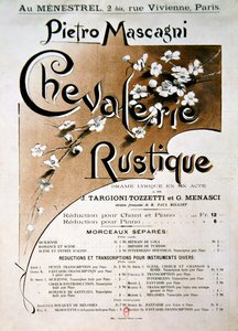オペラChevalerie RustiqueのためのPlaybill、Pietro Mascagni（1863-1945） 作： French School