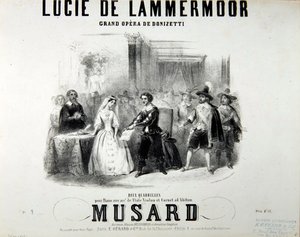 オペラLucie de Lammermoorのビラ、ガエターノドニゼッティ（1797-1848）印刷：Bertauts 作： French School