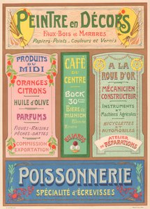 Plche n° 23: アールヌーボーの文字画家 (セットの画家) の看板モデル。 作： French School