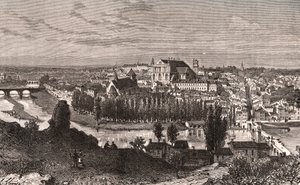 ポワチエ - V.A.マルト・ブラウンの「La France illustree: geographie, histoire, administration statistique」に掲載された彫刻。1884 作： French School