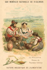 イタリアの農民の食事「ポレンタ」（クロモリト 作： French School