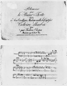 フレデリックショパン（1810-49）が8歳で書いたヴィクトワールスカルベク伯爵に捧げられたピアノフォルテのポロネーズ