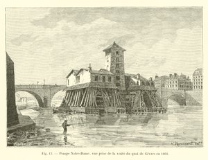 ノートルダムポンプ、ジェブルの岸壁の金庫室からの眺め（1861年） 作： French School
