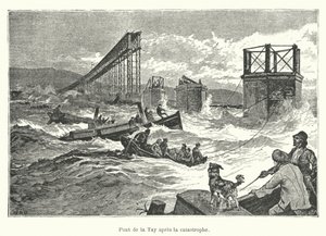 震災後のTay橋（彫刻 作： French School
