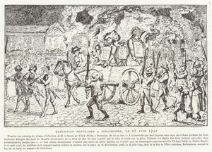 1791年6月25日、ストラスブールで人気の死刑 作： French School