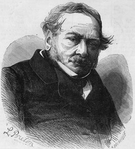 フランスの小説家・劇作家であるポール・デ・コック（1793-1871）の肖像。1868年10月17日付の "Le Monde Illustre "601号に掲載された図版。 作： French School