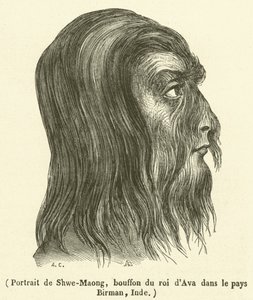 インド・ビルマのアバ王の道化師シュエ・マオンの肖像（彫刻作品 作： French School
