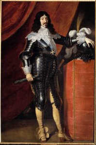 鎧を着たルイ13世（1601-1643）の足元の肖像 17世紀フランス派の絵画。シャンボール城博物館 - 鎧を着たルイ13世(1601-1643)の全身像。17世紀のイギリス派の絵画。ミュージアム・オブ・ザ・イヤー 作： French School