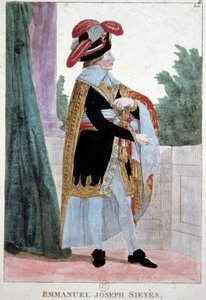 エグゼクティブ・ボードのメンバー、エマニュエル・シエイス（1748 - 1836）の肖像。19世紀のエングレーヴィング。パリ、カルナヴァレ美術館。 作： French School