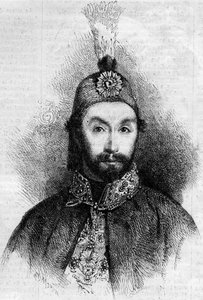 オスマン帝国のスルタン、アブドゥルメシット1世（Abdul-Medjid-Khan, Abdul Medjid Khan）（1823-1861）の肖像。1861年7月6日付「Le Monde Illustré」221号に掲載された版画。