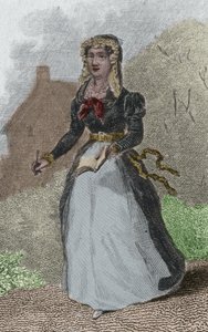 Adelaid-Gillette (Adelaide Gillette) Dufrenoy (1765-1825) フランスの詩人の肖像。1876年のエングレーヴィング。 作： French School