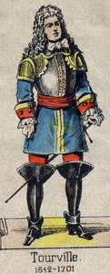 トゥルヴィル伯爵アンヌ・ヒラリオン・オブ・コスタンタン（コタンタン）提督（1642-1701）の肖像。19世紀末のエピナルの画像。