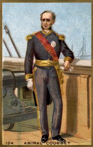 クールベ提督（1827-1885）の肖像。19世紀末のクロモリトグラフ。 作： French School