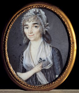ジャン＝ポール・マラット（1743-1793）の妹、アルベルティーヌ・マラットの肖像。フランスの匿名の細密画