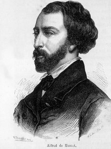 アルフレッド・ド・ミュッセ（1810～1857）フランスの作家の肖像。