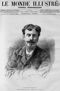 アルフォンス・ド・ヌーヴィル（1835-1885）の肖像（『イラストレーションの世界』1885年所収）。 作： French School