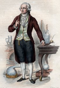 フランスの化学者、アントワーヌ・ローラン・ド・ラヴォワジエ（1743-1794）の肖像。 作： French School