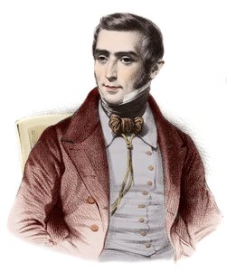 フランスの小説家Augustin Eugene Scribe (1791-1861)の肖像 - フランスの道徳喜劇作家Eugene Scribe (1791-1861)の肖像 作： French School