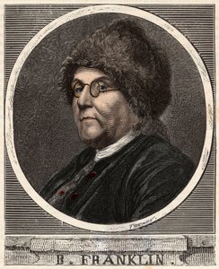 ベンジャミン・フランクリン（1706〜1790）の肖像 - ベンジャミン・フランクリン（1706〜1790）の肖像 - アメリカの物理学者、哲学者、政治家 - 「Sciences brought to reach o