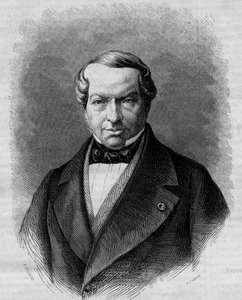 ドイツの銀行家、ジェイムズ・ド・ロートシルト男爵（1792-1868）の肖像。1862年12月27日付の "Le Monde Illustré "298号に掲載された図版。