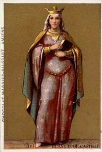 フランス王妃ブランシュ・ド・カスティーユ（1188-1252）の肖像。