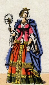 フランスのジョン2世の妻、ボンヌ・ド・ルクセンブルク（1315-1349）の肖像。 作： French School