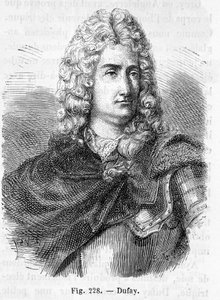 フランスの化学者・物理学者であるシャルル・フランソワ・デュフェイ(デュファイ？)(1698-1739)の肖像(Henri Martin著「Histoire de France」より) 作： French School