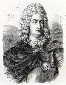 フランスの化学者・物理学者Charles François Du Fay (Dufay?) (1698 - 1739)の肖像 - "Album de la Science; illustrious scientists; Great discoveries" 1896年に掲載。 作： French School