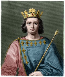 フランス王シャルル4世（1294年〜1328年）の肖像-ラヴァレの『フランス史』に掲載されている、エングレーヴィング、sd. 作： French School