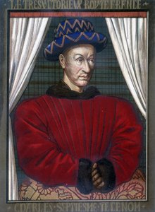 フランス王シャルル7世（1403年〜1461年）の肖像。 作： French School