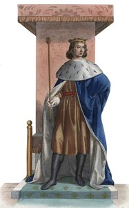フランス王、ワイズ（1338-1380）と呼ばれるフランスのシャルル5世の肖像画。