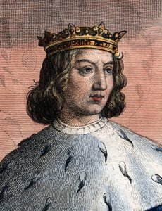 フランス王、ワイズ（1338-1380）と呼ばれるフランスのシャルル5世の肖像画。