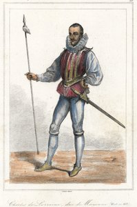 フランスの王子、マイエンヌ公シャルル・ド・ロレーヌ（1554-1611）の肖像。ギーズ公アンリの後、同盟の首領となる（1589年）。