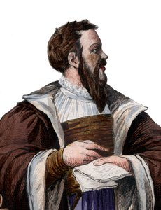 フランスの詩人、マロット（1496-1544）と呼ばれるクレマンデマレの肖像。 作： French School