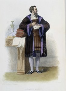 フランスの詩人Clement des Marets dit Marot (1496-1544)の肖像 - "Le Plutarque francais", Ed. Mennechetによる。
