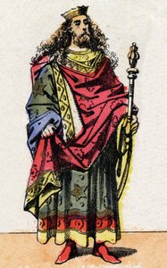 428年から448年にかけてフランク族の王であったクロディオン・ディ・ル・シュヴルの肖像。 作： French School