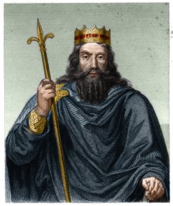 フランツの王クローヴィス1世（v.466-511）の肖像-ラヴァレの『フランツ史』に掲載されている、エングレービング、sd. 作： French School