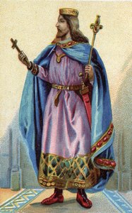 481年から511年までフランク王国の王であったクロヴィスの肖像。 作： French School