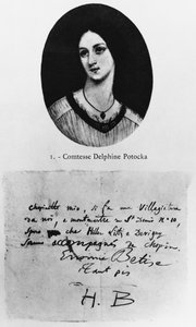 デルフィンポトカ伯爵夫人の肖像画、ヘクトルベルリオーズからフレデリックショパンへの手紙 作： French School