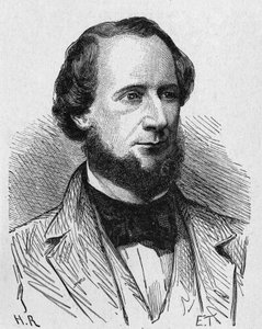 アメリカの実業家、サイラス・ウェスト・フィールド（1819～1892）のポートレート。