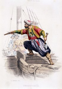 16世紀のトルコの海賊、ドラグト・レイズの肖像 - P. クリスチャン著「Histoire des pirages et corsaires de l